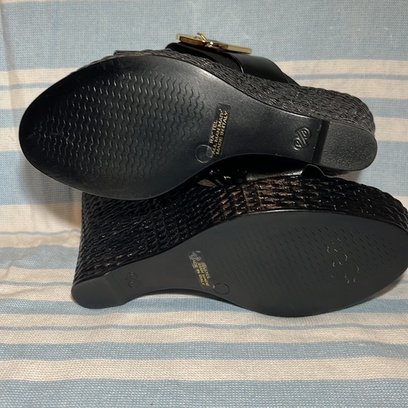 EUC TOSCANELLA WEDGE HEELS. SZ 7 black Made in Italy - Picture 3 of 5